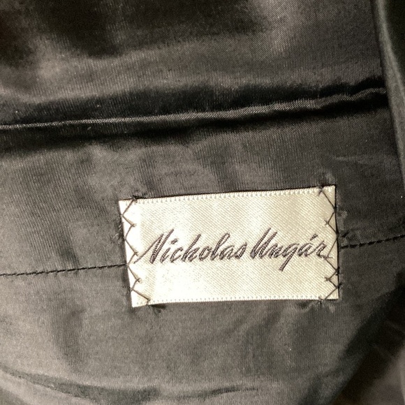 Vintage 50s Nicholas Ungar little black dress 100% Silk drop waist retro madmen - Picture 13 of 16